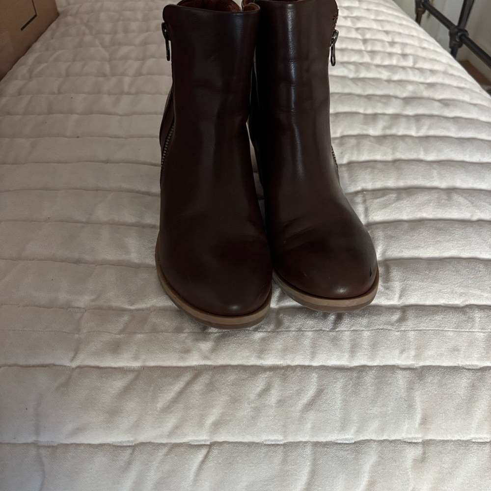 Korks Dark Brown Ankle Booties - Picture 2 of 6